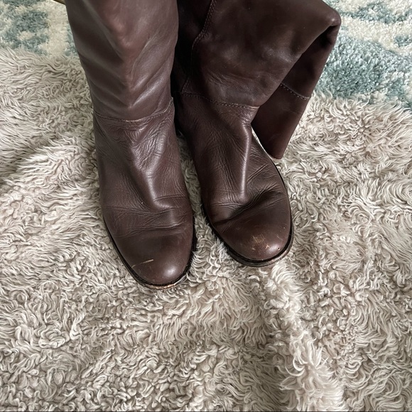 Coach Maely Brown Leather Boots Q1560 - Picture 2 of 6